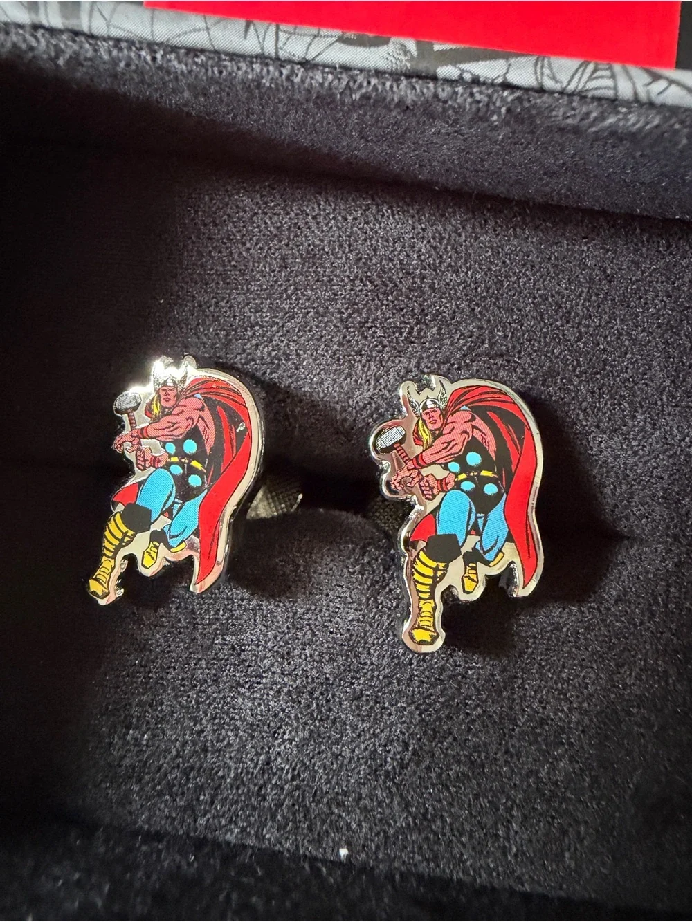 🔨 Marvel THOR Silver Cufflinks Inc. Like New in Box Comic Theme Character Image